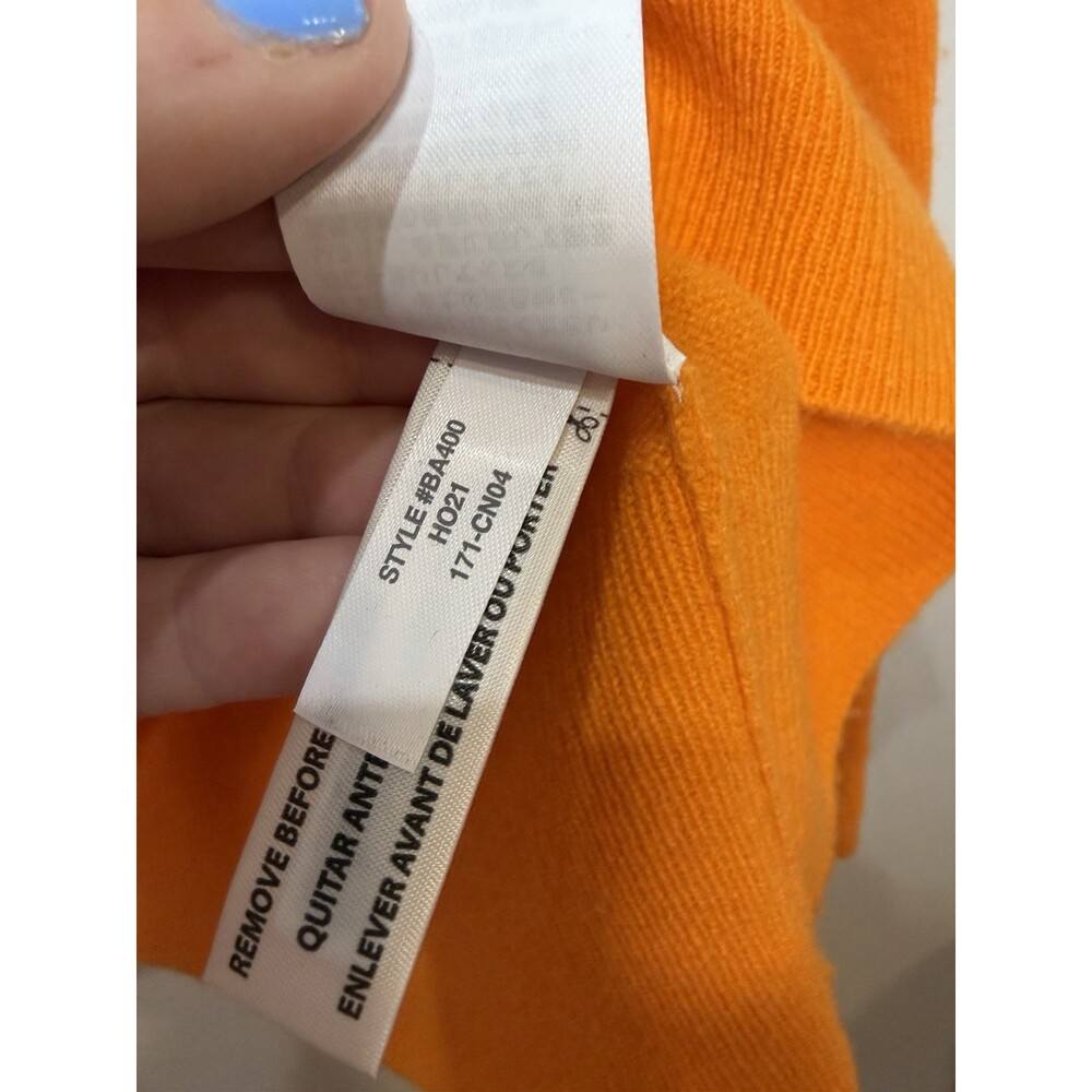 J. Crew Cashmere Classic Fit crewneck sweater Size Medium Orange Soft Classic - Picture 6 of 7